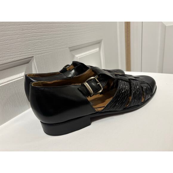 Stacy Adams Men’s 9.5M Black Woven Leather Fisherman Sandals Buckle Dress Casual main image 9